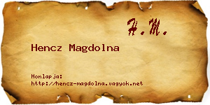 Hencz Magdolna névjegykártya